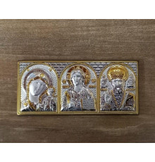 Серебряная иконка в машину. 10 см. х 4,5 см.