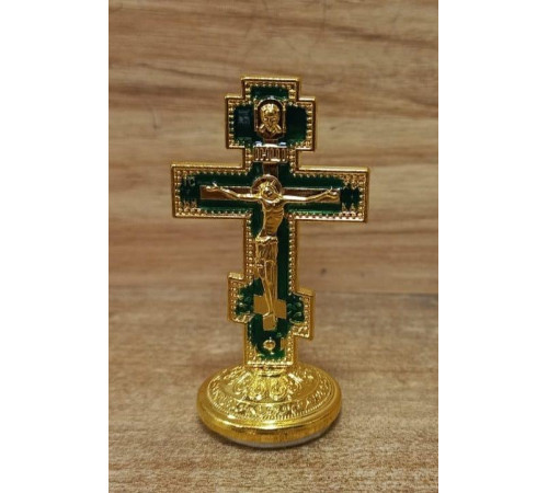 Крест металлический на подставке в  машину 5.5 см