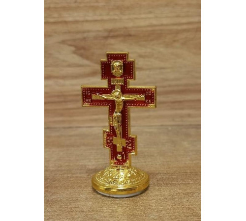 Крест металлический на подставке в машину 5.5 см